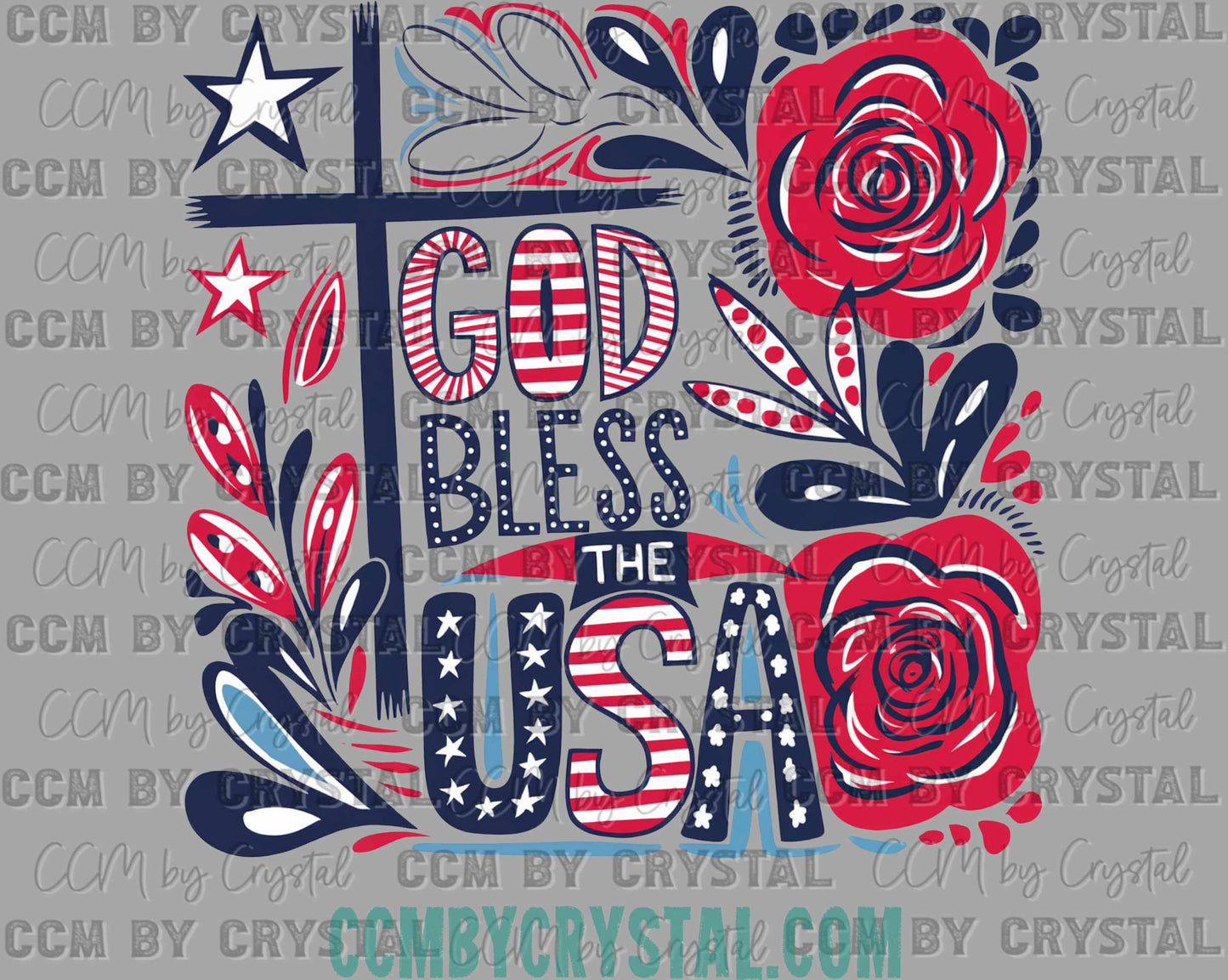 God Bless the USA Patriotic 4th of July Ready to Press Transfer DTF Transfer Sublimation Transfer