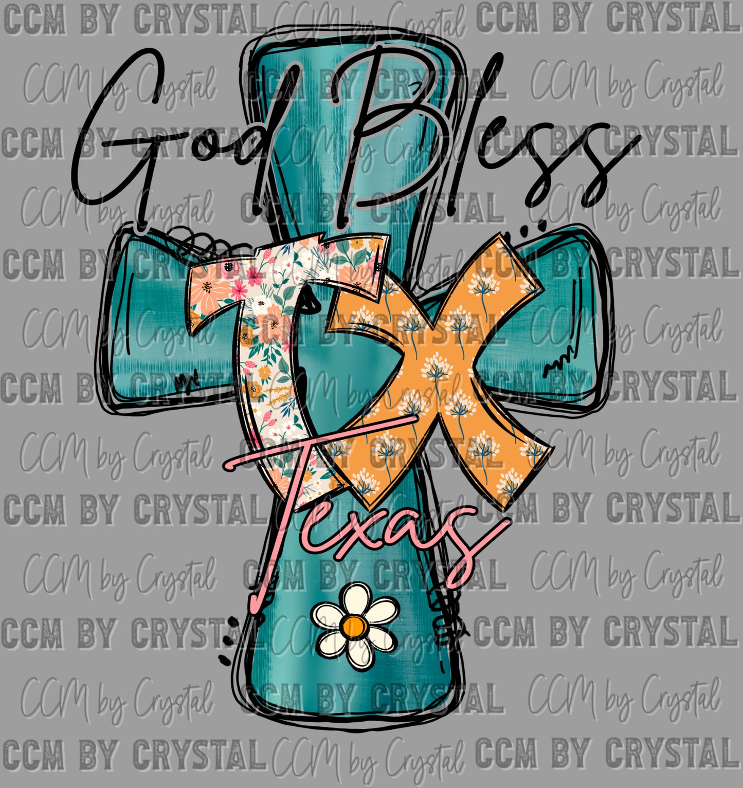 God Bless Texas Ready to Press Transfer DTF Transfer Sublimation Transfer