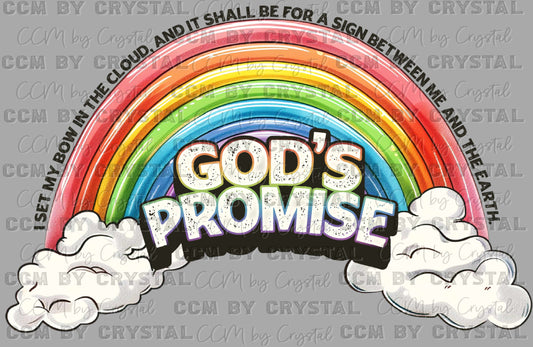 God's Promise Rainbow Ready to Press Transfer DTF Transfer Sublimation Transfer