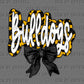 Bulldogs Yellow Gold Faux Glitter Ready to Press Instant Peel DTF Transfers Sublimation Transfers