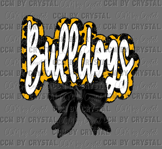Bulldogs Yellow Gold Faux Glitter Ready to Press Instant Peel DTF Transfers Sublimation Transfers