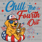 Chill the Fourth Out Golden Retriever Dog July 4th Patriotic Ready to Press Transfer DTF Transfer Sublimation Transfer