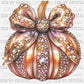 Fall Gold Pumpkin Big Bow Faux Glitter Ready to Press Transfer DTF Transfer Sublimation Transfer