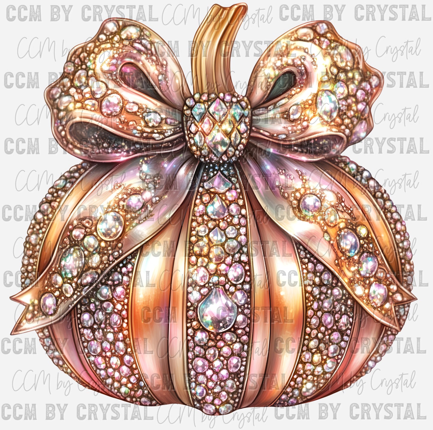 Fall Gold Pumpkin Big Bow Faux Glitter Ready to Press Transfer DTF Transfer Sublimation Transfer