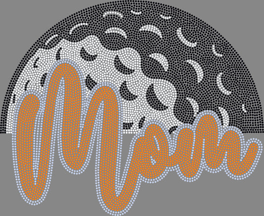 Golf Mom Approximately 11" wide Spangle Transfer