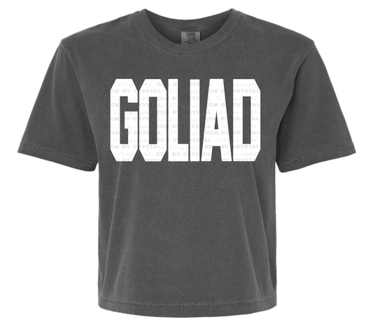 Goliad Tigers Cropped Pepper Comfort Colors T-Shirt