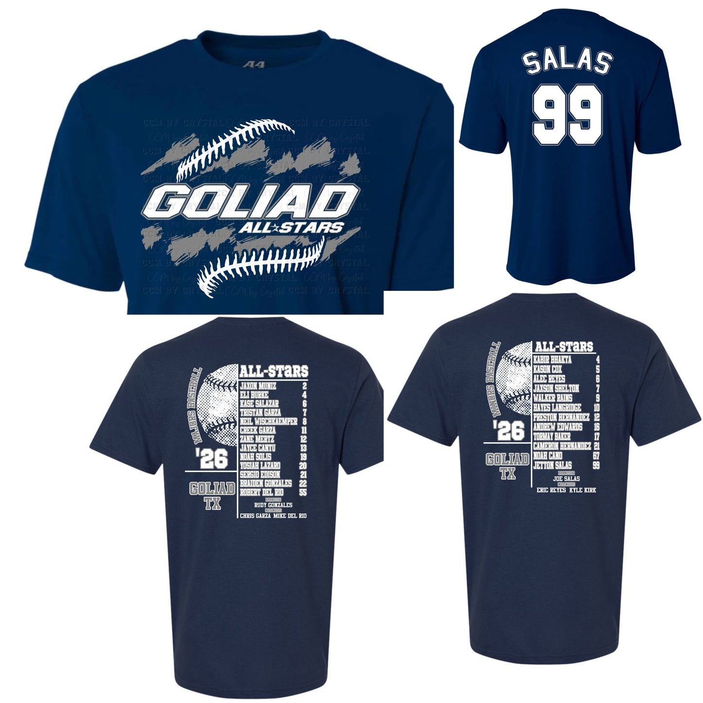 Goliad All Stars 2026 Minor & Major Boys Navy T-shirt