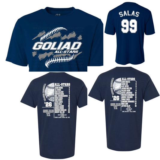 Goliad All Stars 2026 Minor & Major Boys Navy T-shirt