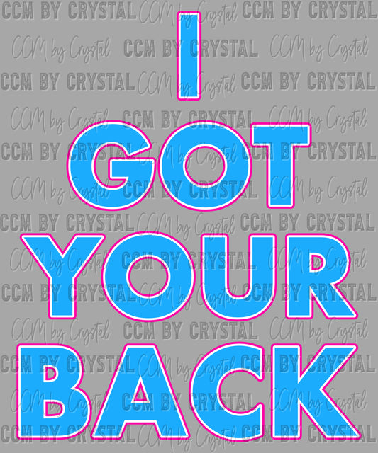 STX HotShotz I Got Your Back UV DTF Transfer Sticker UV Transfer Ready to Apply
