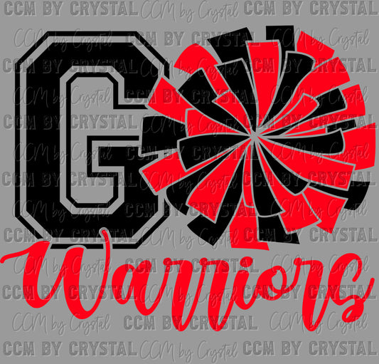 Go Warriors Cheer Ready to Press Transfer DTF Transfer Sublimation Transfer