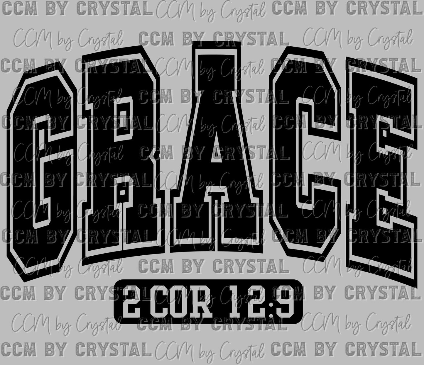Grace 2 COR 12:9 Faith Christian Ready to Press Transfer DTF Transfer Sublimation Transfer