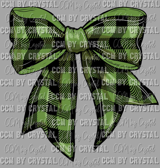 Christmas Coquette Bow Buffalo Plaid Ready to Press Transfer DTF Transfer Sublimation Transfer