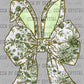 Green Floral Easter Bunny Bow Ready to Press Transfer DTF Transfer Sublimation Transfer