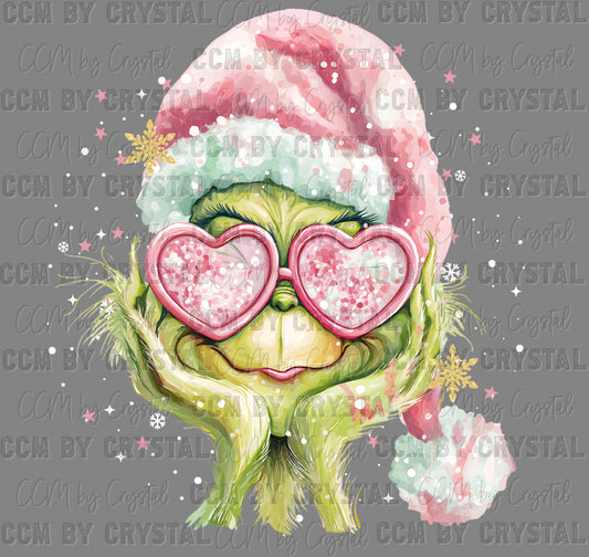 Girly Green Guy Christmas Ready to Press Instant Peel DTF Transfers