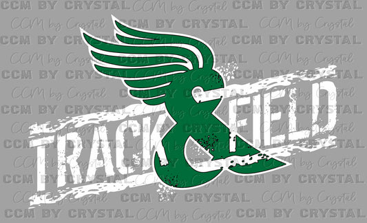 Track and Field Green Ready to Press Instant Peel DTF Transfers
