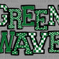 Green Wave Mascot Ready to Press Transfer DTF Transfer Sublimation Transfer