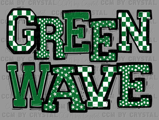 Green Wave Mascot Ready to Press Transfer DTF Transfer Sublimation Transfer
