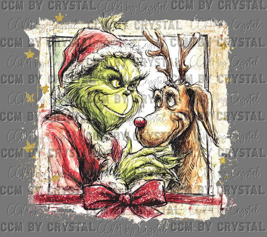 Green Guy Max Christmas Ready to Press Transfer DTF Transfer