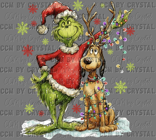 Green Guy Max Christmas Ready to Press Transfer DTF Transfer