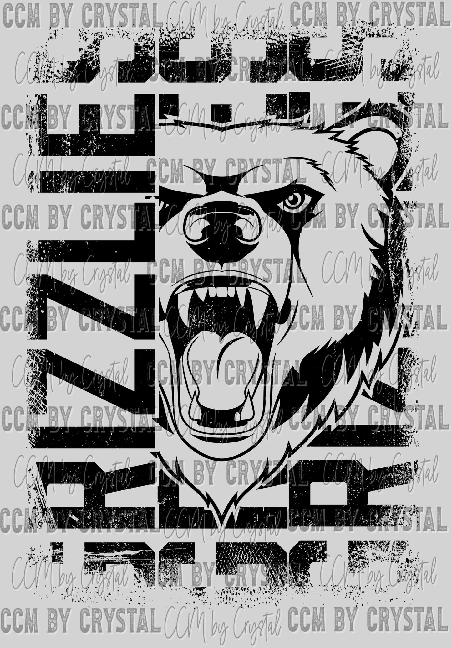 Grunge Grizzlies Mascot Ready to Press Transfer DTF Transfer Sublimation Transfer