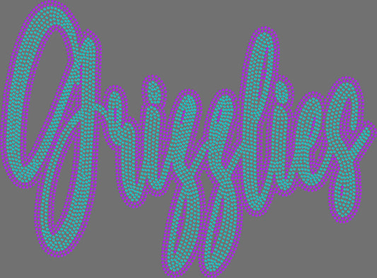 Grizzlies 11" 2-Color Ready to Press Spangle Transfer Bling Transfer Sparkle Transfer