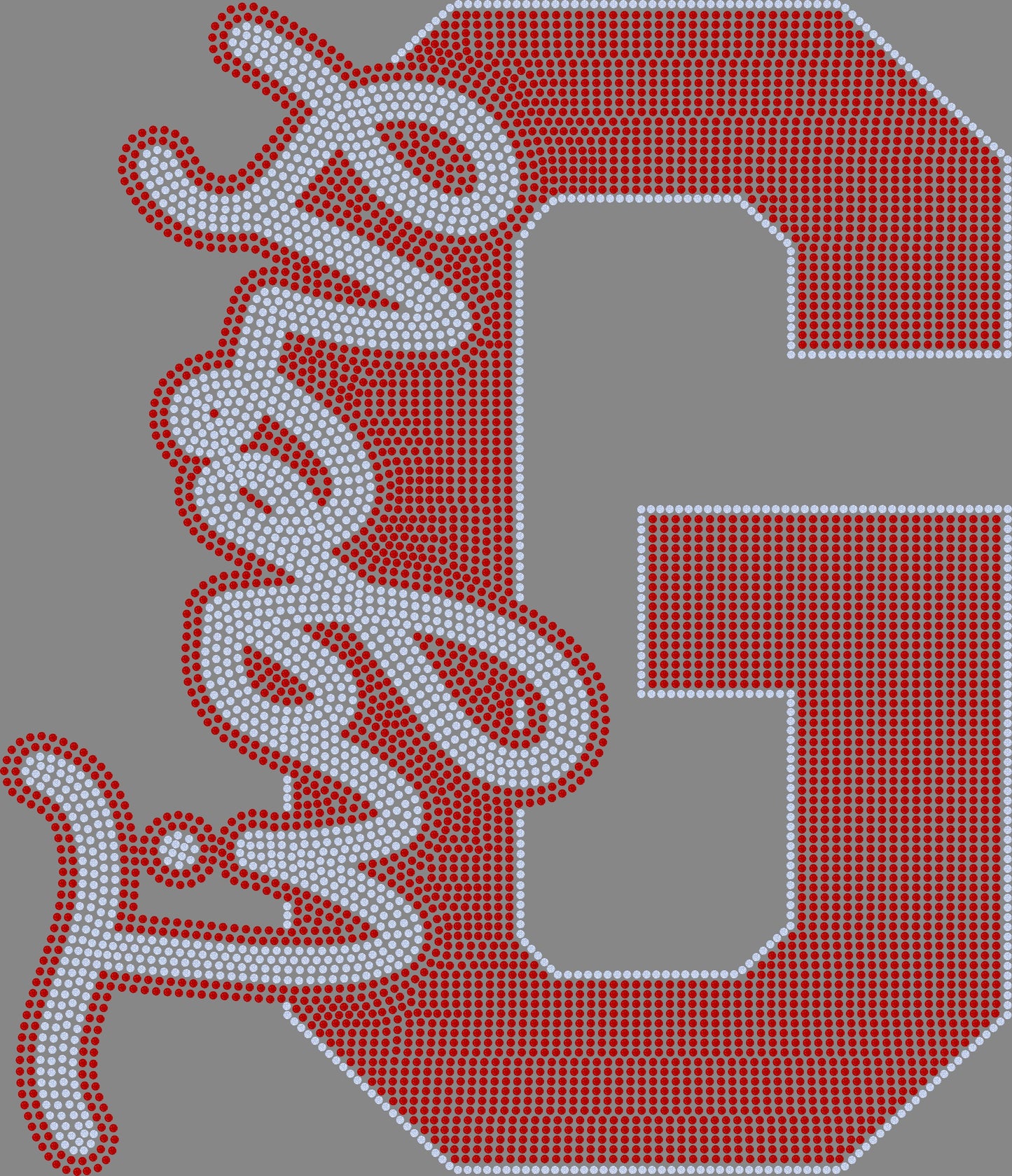 Custom Letter and Mascot Personalized Mascot 11" 2- Color Spangle Transfer