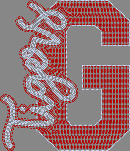 Custom Letter and Mascot Personalized Mascot 11" 2- Color Spangle Transfer