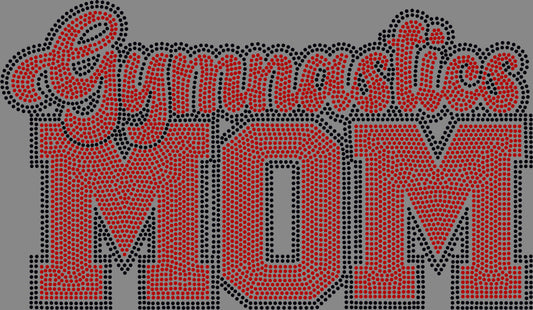 Gymnastics Mom 11" Wide 2- Color Spangle Transfer