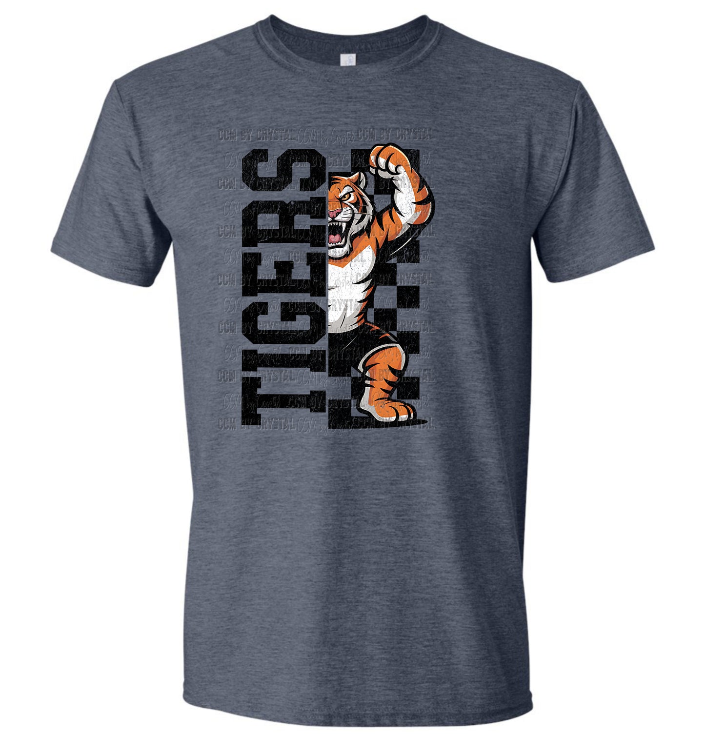Tigers Checkered Sports Mascot Ready to Press Transfer DTF Transfer Sublimation Transfer