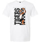 Tigers Grunge Checkered Sports Mascot Ready to Press Transfer DTF Transfer Sublimation Transfer