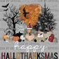Happy Hallothanksmas White Ready to Press Transfer DTF Transfer