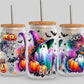 Halloween Ghost Boo UV Transfer 16oz Libby Glass Can Wrap Ready to Apply