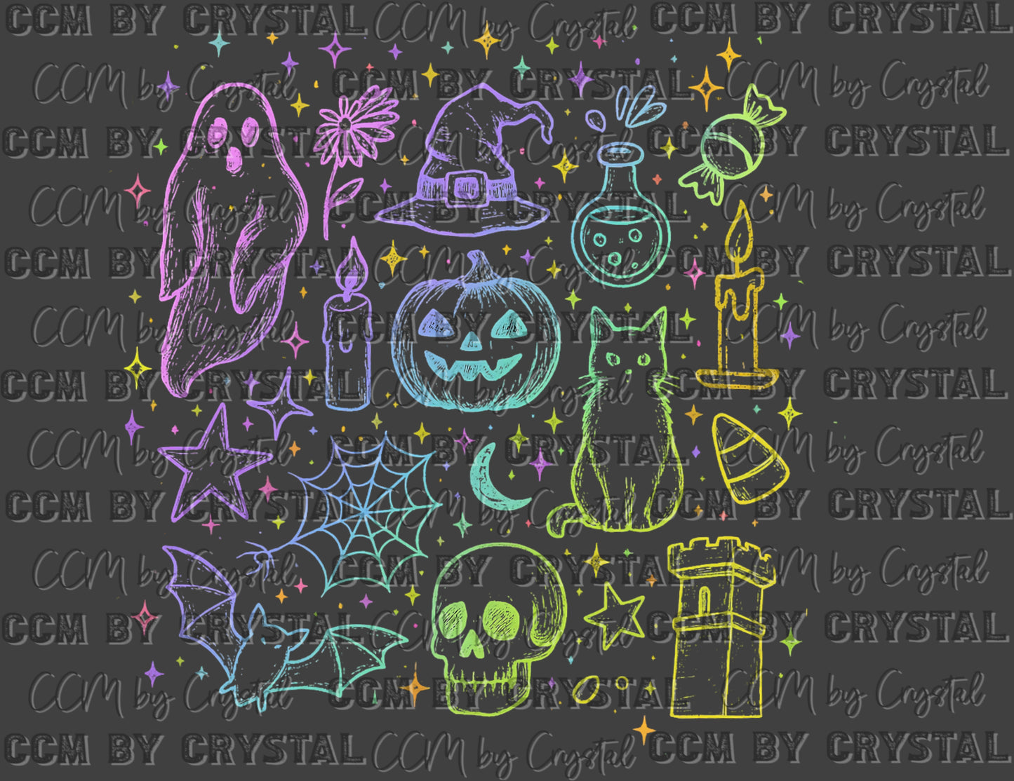 Halloween Colorful Ready to Press Transfer DTF Transfer Sublimation Transfer