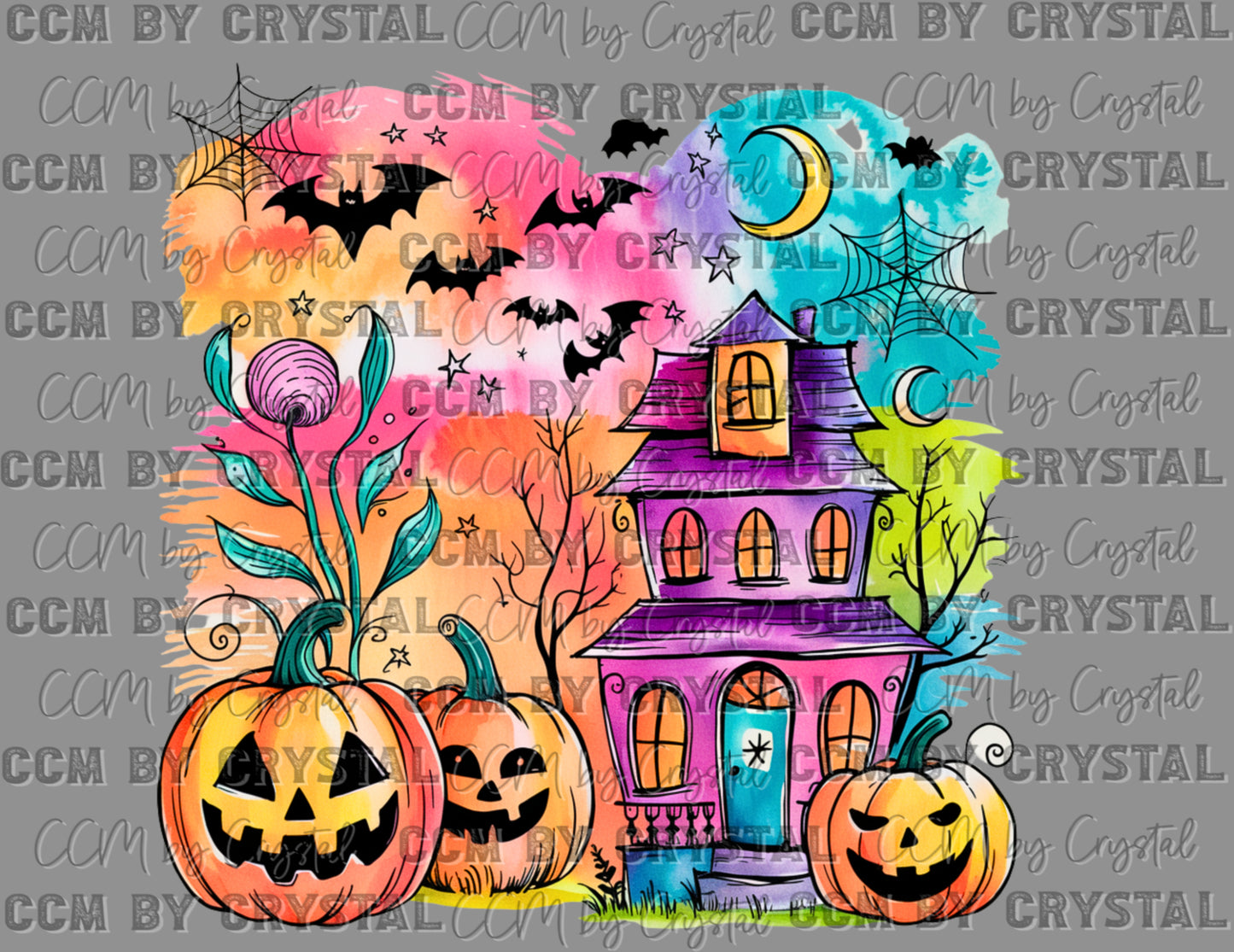 Colorful Halloween Ready to Press Transfer DTF Transfer Sublimation Transfer