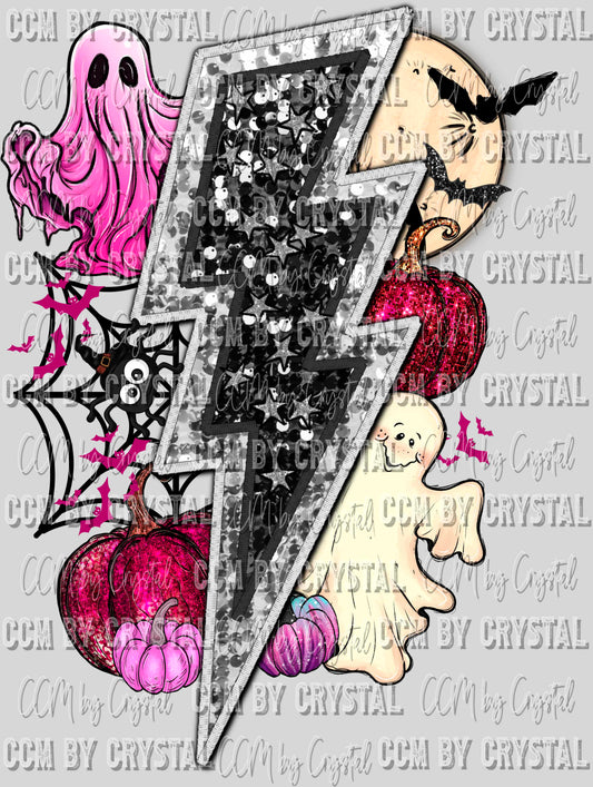 Halloween Faux Embroidery Faux Sequins Halloween Fall Ready to Press Transfer