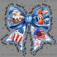 USA Patriotic 4th of July Flag Bow Ready to Press Transfer DTF Transfer Sublimation Transfer