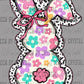 Floral Bunny Happy Easter Ready to Press Transfer DTF Transfer Sublimation Transfer