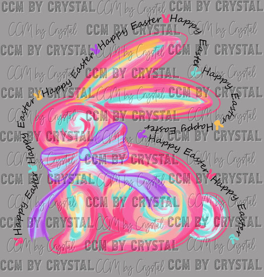 Bunny Happy Easter Ready to Press Transfer DTF Transfer Sublimation Transfer