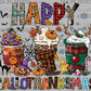 Happy Hallowthanksmas Thanksgiving Christmas Halloween Ready to Press Transfer DTF Transfer Sublimation Transfer
