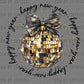 Happy New Year Disco Ball Faux Glitter Ready to Press Instant Peel DTF Transfers Sublimation Transfers