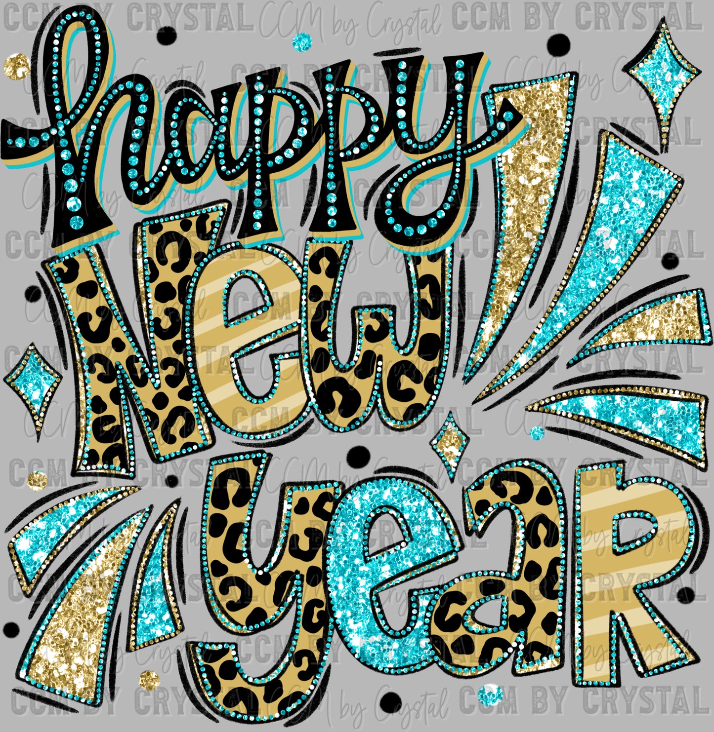 Happy New Year Ready to Press Transfer Instant Peel DTF Transfer Sublimation Transfer
