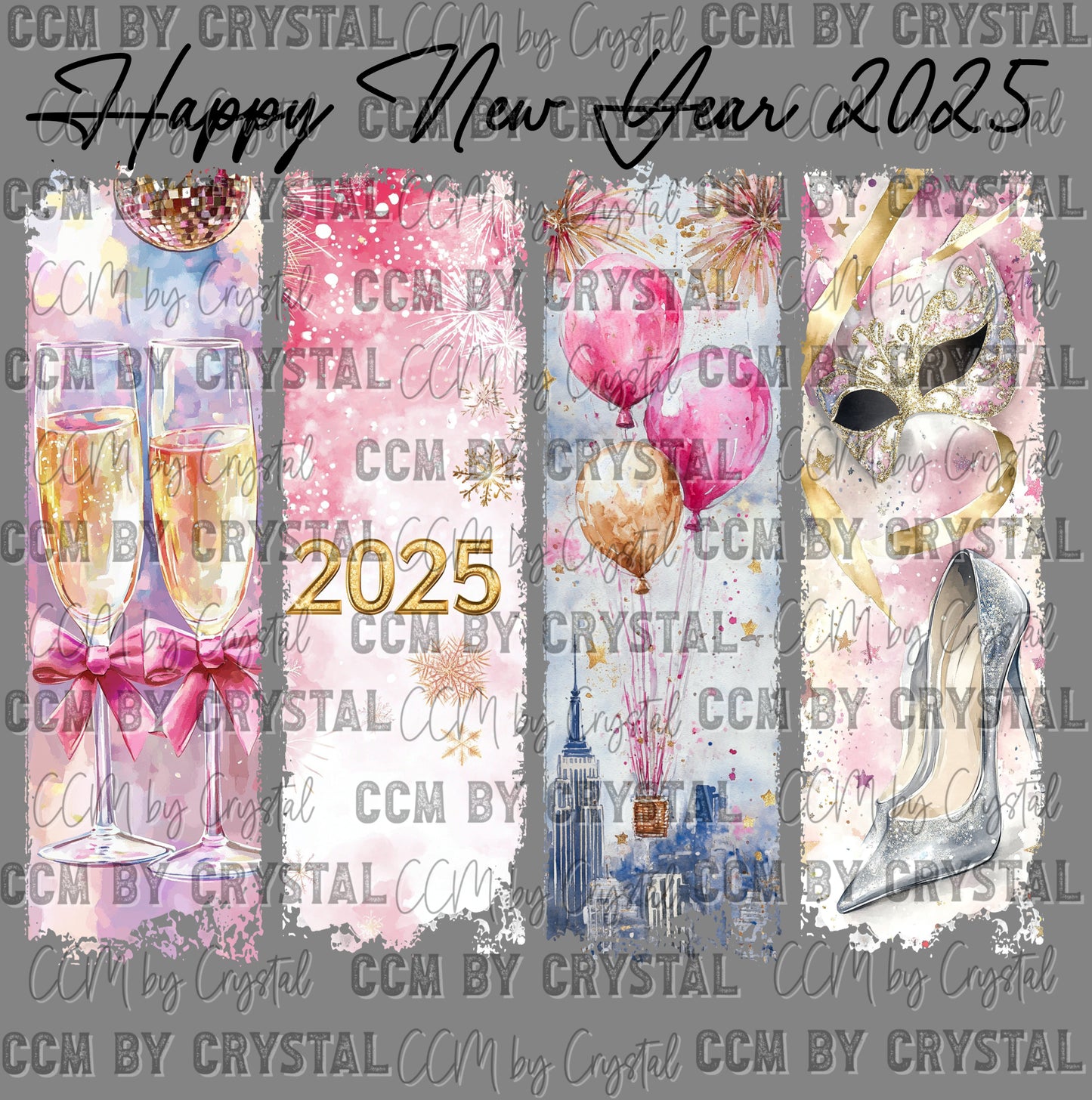 Happy New Year 2025 Ready to Press Transfer DTF Transfer Sublimation Transfer