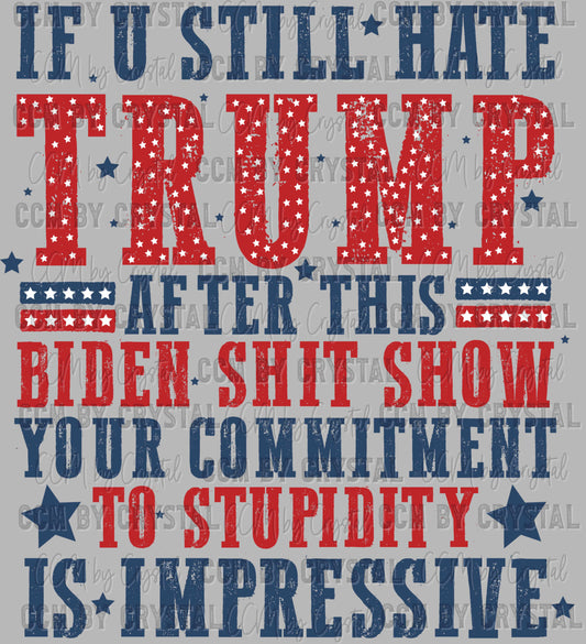 If you Still Hate Trump after this Biden Shitshow Ready to Press Transfer DTF Transfer Sublimation Transfer