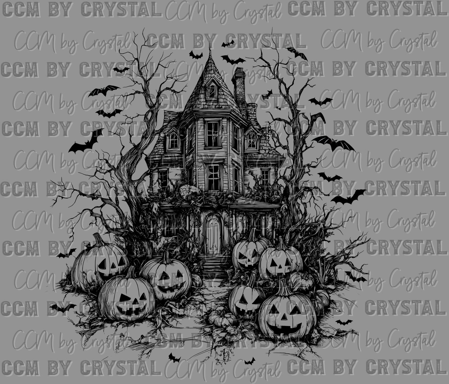Haunted House Ready to Press Transfer DTF Transfer Sublimation Transfer