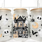 Haunted House Halloween UV Transfer 16oz Libby Glass Can Wrap Ready to Apply