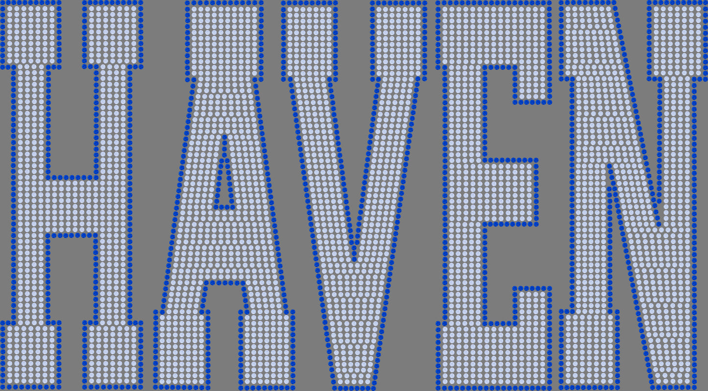 Haven 2-Color Approximately 11" wide Spangle Transfer