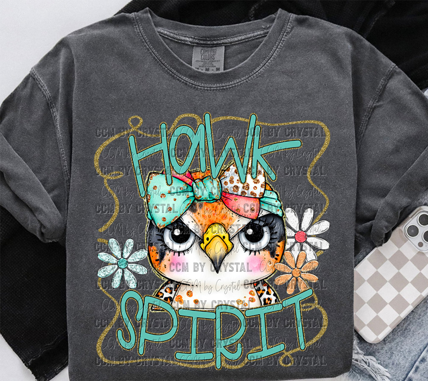 Hawk Spirit Cartoon Mascot Ready to Press Transfer DTF Transfer Sublimation Transfer