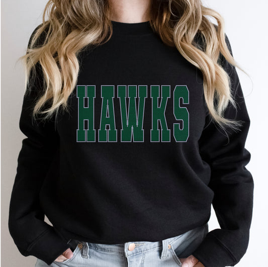 Hawks 11" Wide 2- Color Spangle Ready to Press Spangle Transfer Sparkle Bling