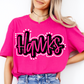 Hawks Doodle Mascot Ready to Press Transfer DTF Transfer Sublimation Transfer