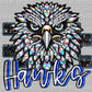 Hawks Faux Rhinestones Effect Ready to Press Transfer DTF Transfer Sublimation Transfer